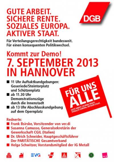 Veranstaltungsplakat zur Hannover-Demo Veranstaltungsplakat zur Hannover-Demo